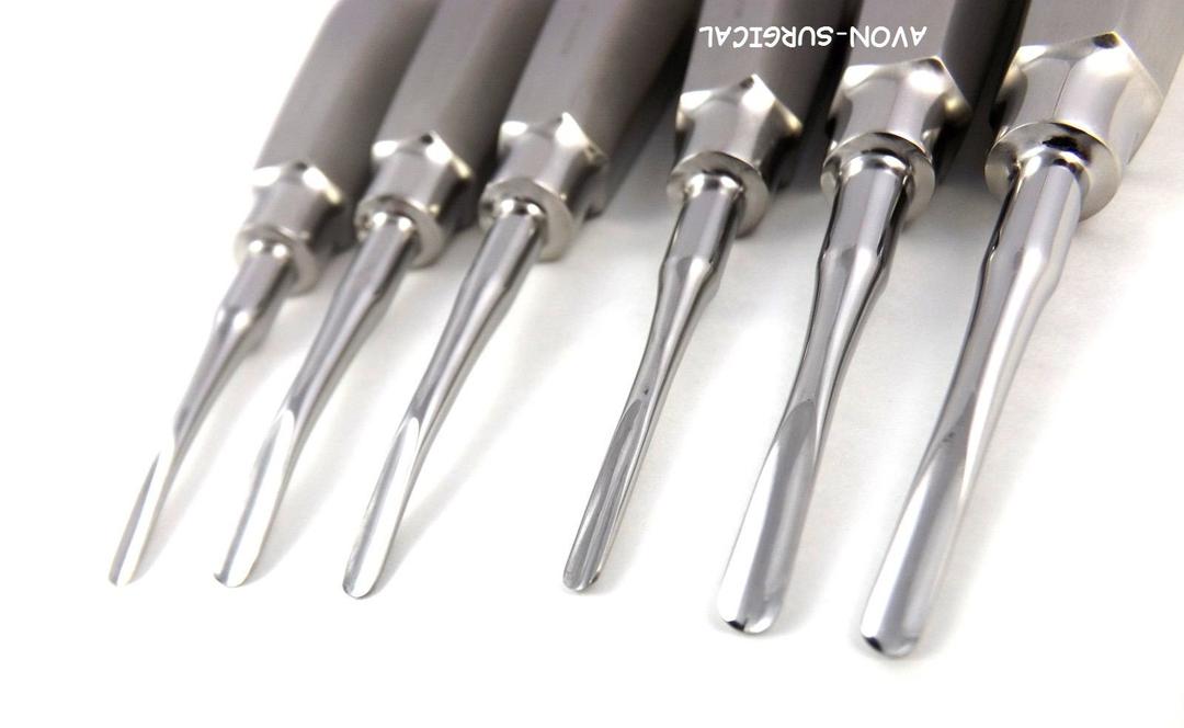 Dental LUXATING Elevators Straight and Curved Set of SIX Elevator German Stainless Steel