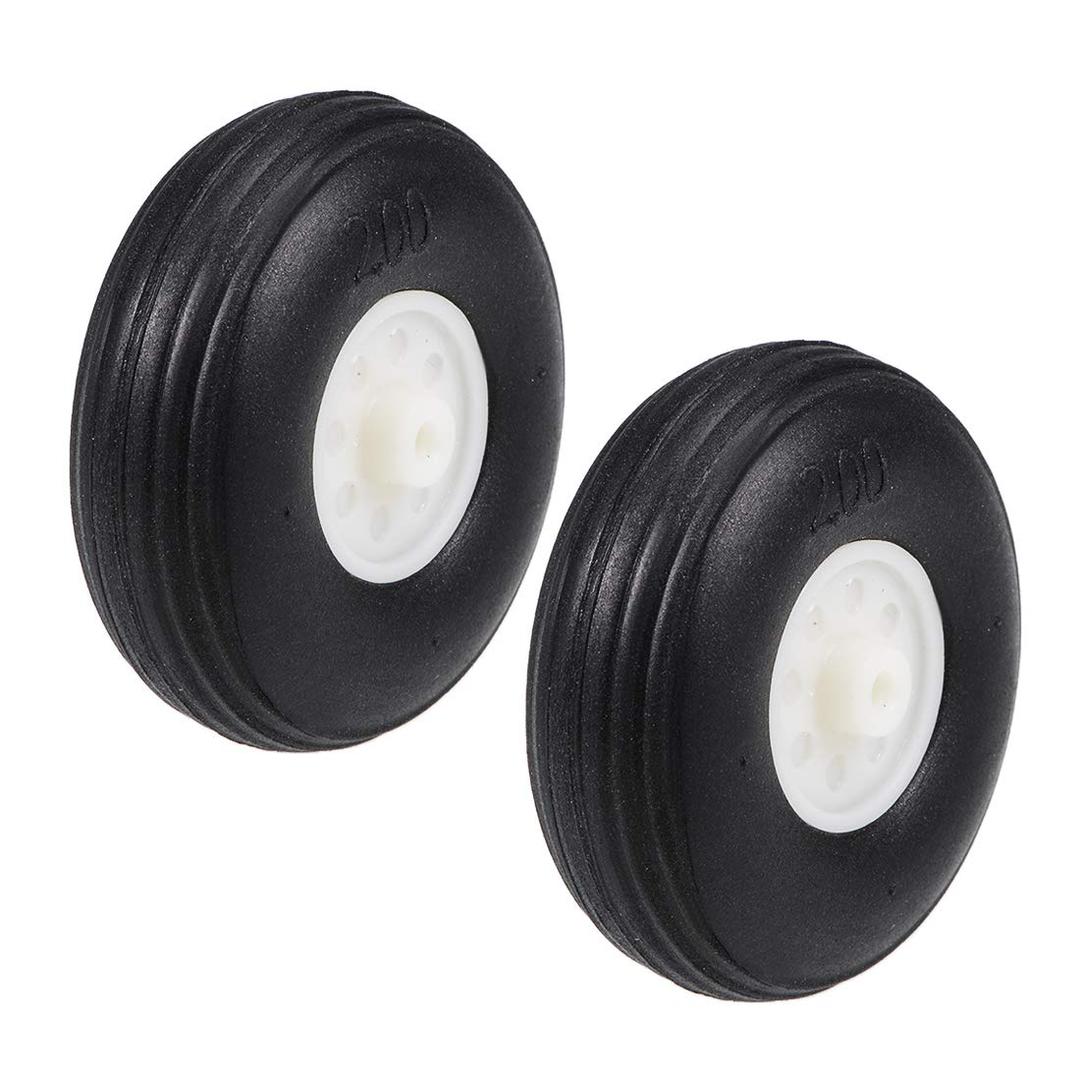 uxcell Tire and Wheel Sets for RC Car Airplane,PU Sponge Tire with Plastic Hub,2" 2pcs