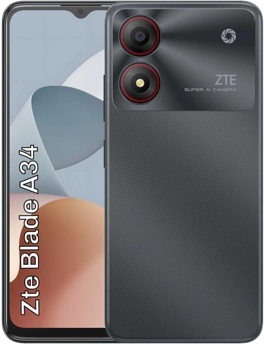 ZTEBlade A34 6.6" Large Display, 5000mAh Battery, Octa-Core Processor, 64GB Large Storage (Gray)