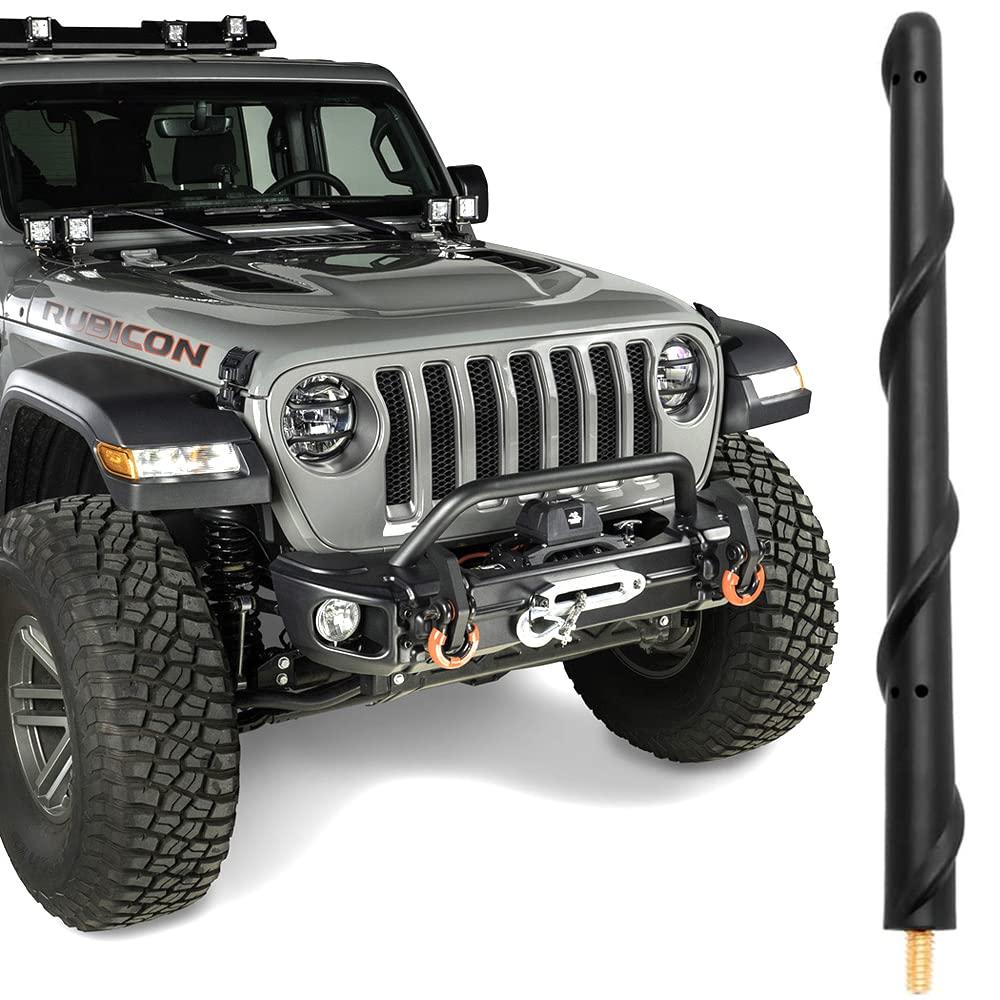 BASIKER Antenna for Jeep Wrangler Gladiator JL JK JT Rubicon Sahara 2007-2024, Short Jeep Wrangler Unlimited Sport 4xe Willys Mojave Antenna Replacement, 7 Inch Jeep Wrangler Gladiator Accessories