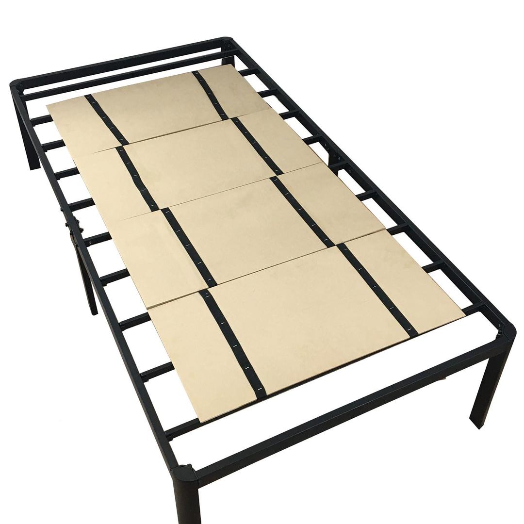 DMI Foldable Box Spring, Bunkie Board, Bed Support Slats for Support to Streamline and Minimize the Bed, No Assembly Needed, Twin Size, 60 x 30,Brown