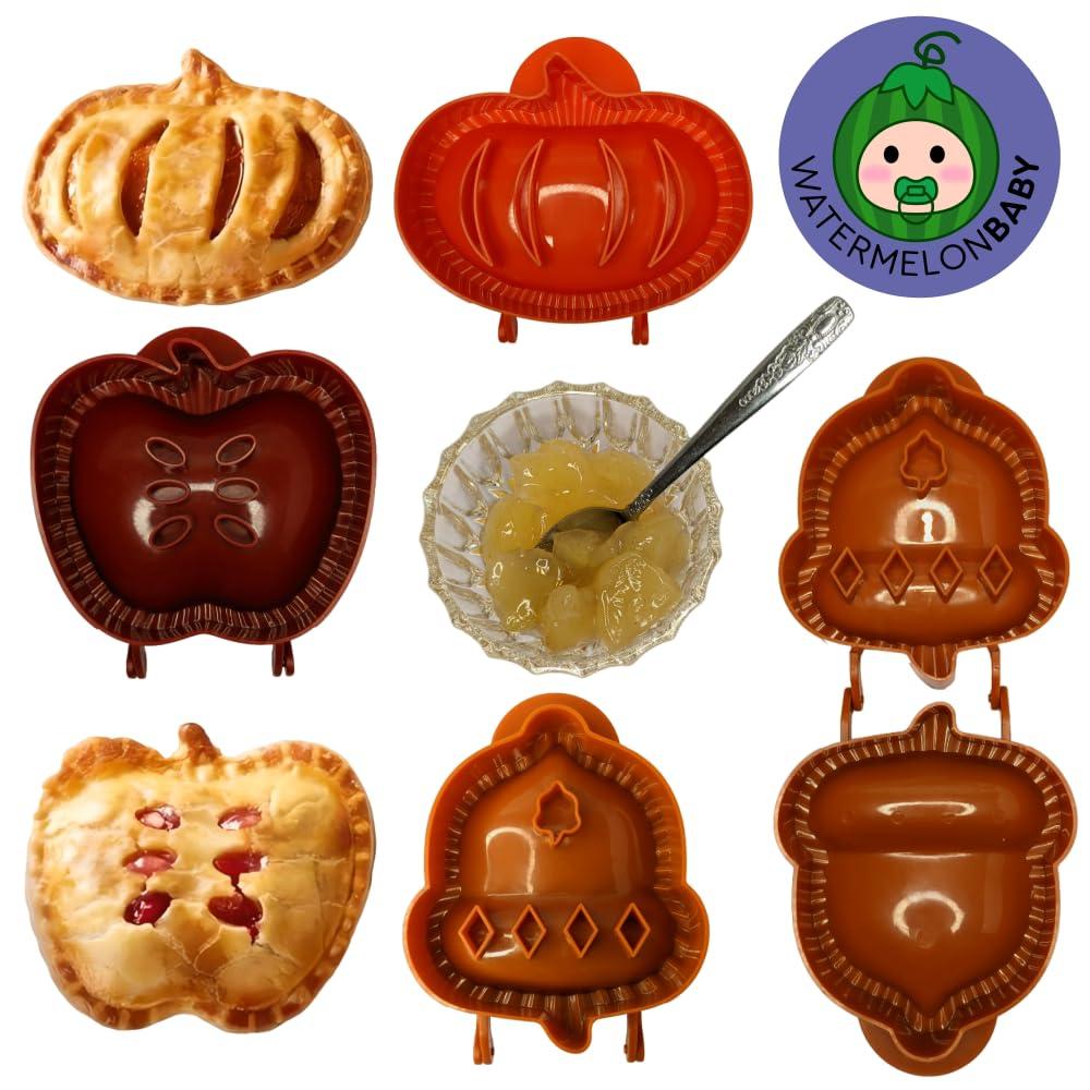 3 Pack Mini Hand Pie maker, Apple Acorn Pumpkin, Mini Apple Pie maker, Mini Pie Maker, Hand Pie Maker, One Press Pie Set, Dough Press, Pocket Pie cutter, Empanadas maker, cookie cutter