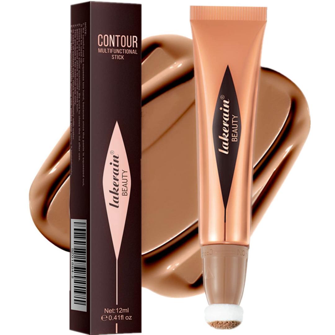 Go Ho Liquid Contour Wand,Liquid Bronzer Stick,Cream Face Bronze Concealer Contouring with Buildable Applicator,Easy to Blend & Long Lasting & Smooth Natural Matte Finish,05# Bronzer Liquid