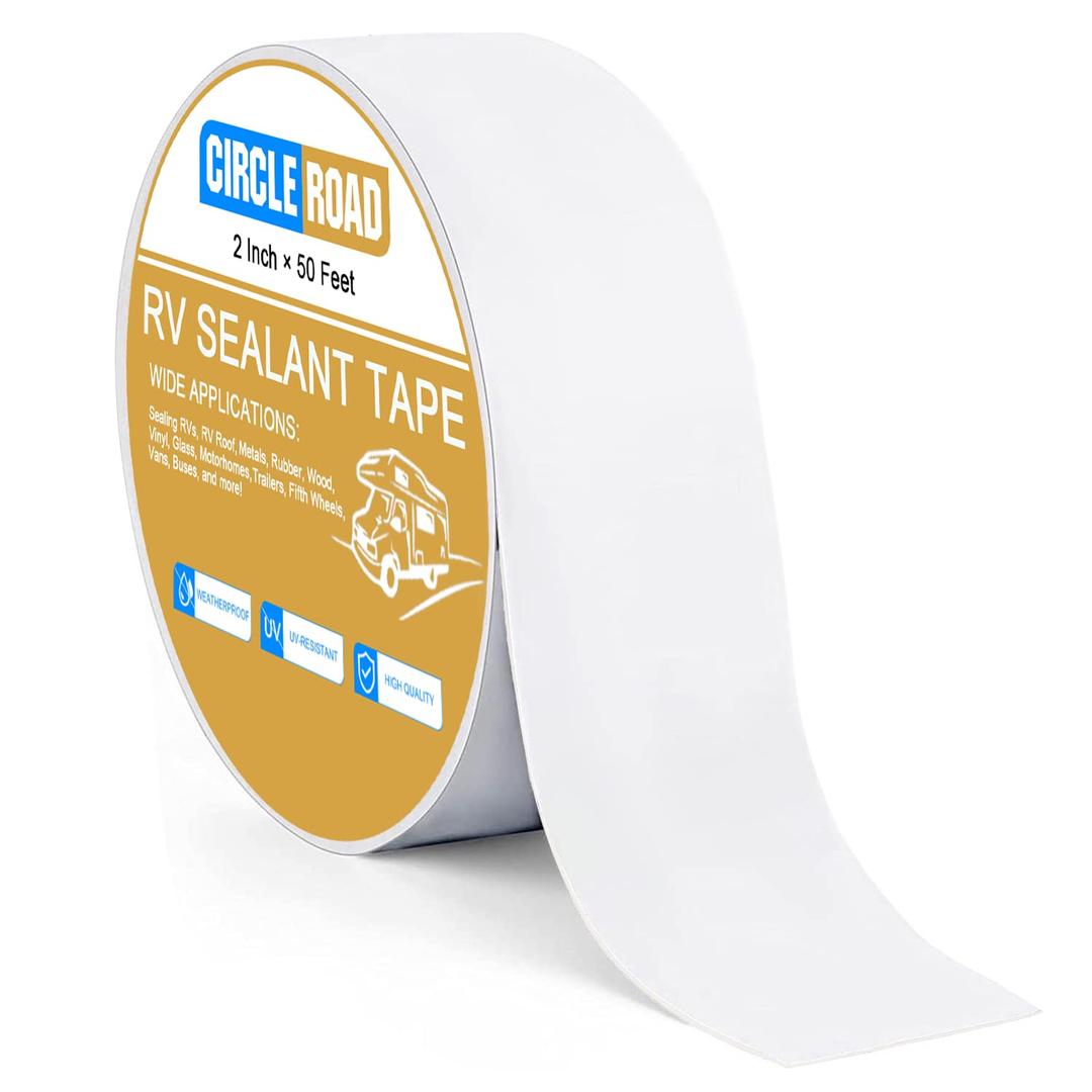 RV Roof Tape White, 2 Inch X 50 Feet RV Repair Sealant Tape, Stop Camper Roof Leaks, UV-Resistant, Weatherproof and Reliable for Camper, Trailer, Boat (2In-50FT)