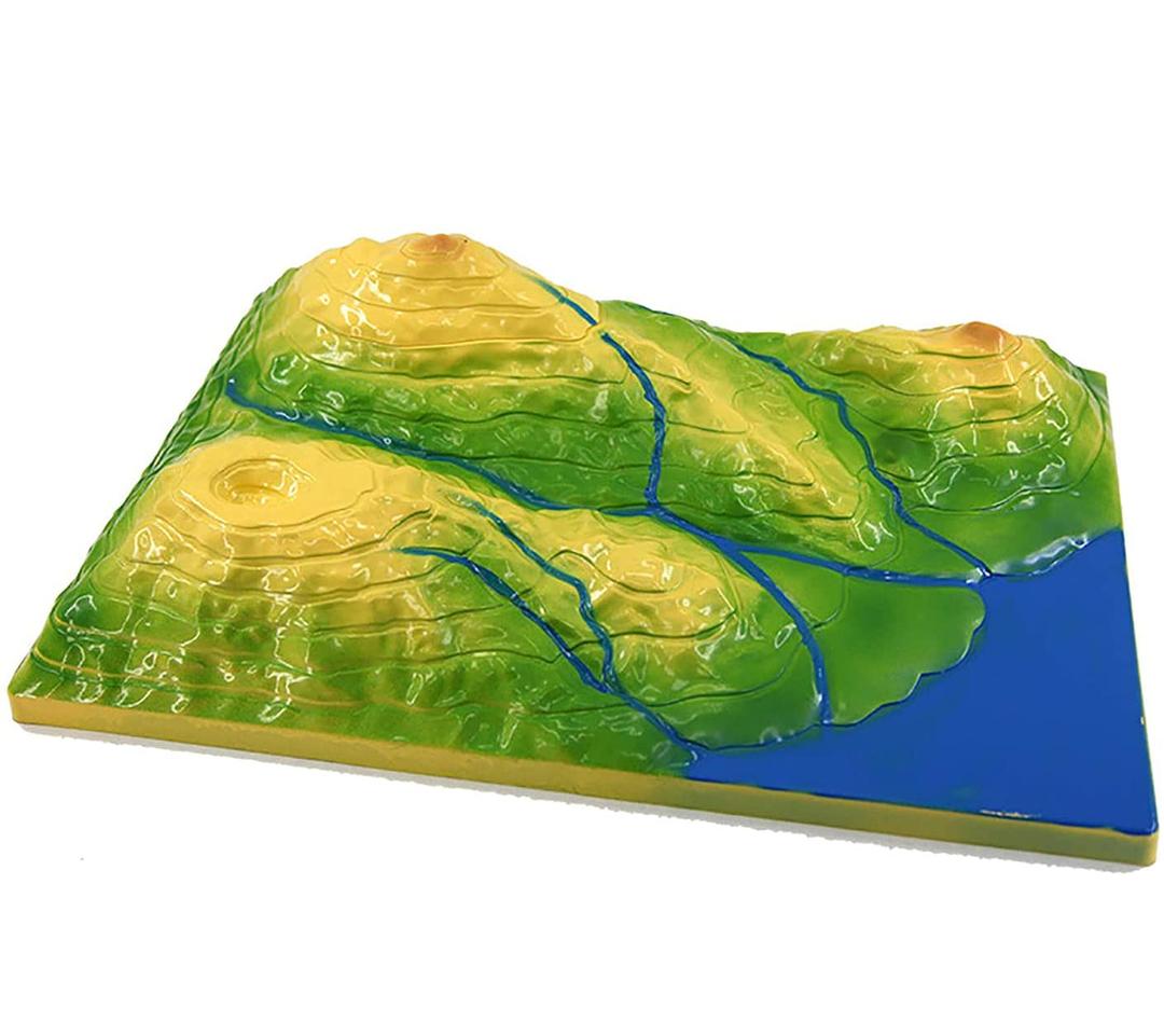 jjff 3D Plate Tectonics Model Display Kit, Geology 3D Plate Tectonics Model, Interpretation Model of Contour Topographic Map, Removable Resin Material, School Geology Class Teaching Aids.