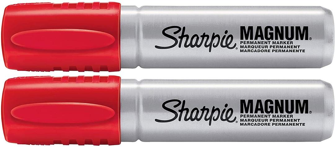 SHARPIEMagnum Permanent Marker | Oversized Chisel Tip, Great for Poster Boards, Red, 1 Count 2 Pack