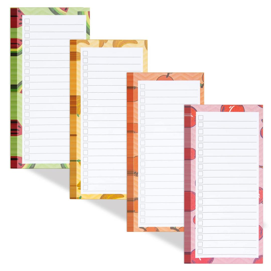 4Magnetic Notepads for Refrigerator Grocery List Magnet Pad for Fridge Magnetic Grocery List pad for Fridge 60 Sheets Per Note Pads (4 Fruits - 1)