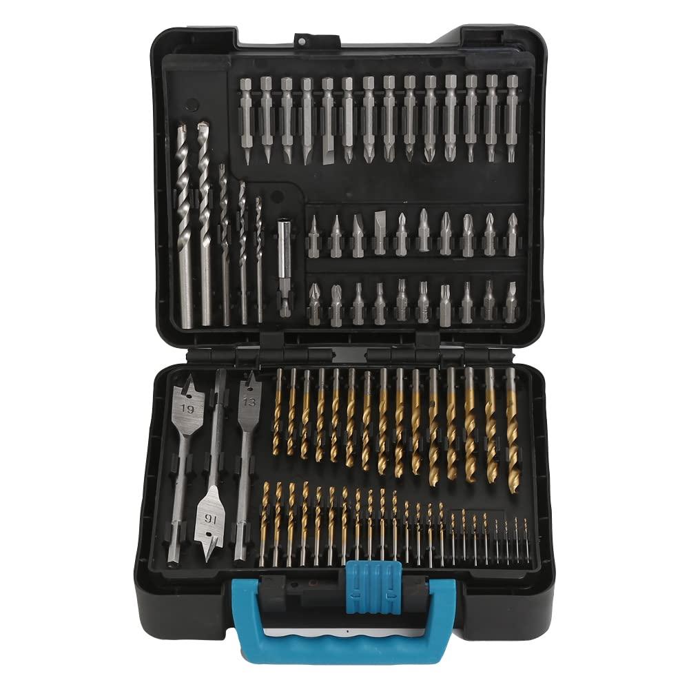 VTOOLS 204 Piece Drill Bit Set With Hss Bits And Storage Case For Metal, Wood, And Concrete Drilling, VT2127