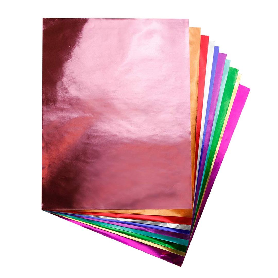 Hygloss Products Metallic Foil Paper Sheets for Arts & Crafts, Classroom Activities & Artists-10" x 13", 10 Colors, 40 Sheet