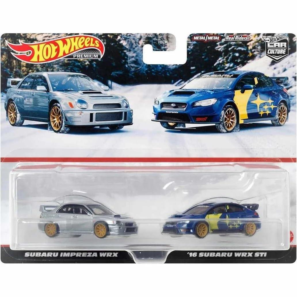 Hot Wheels HKF60 Premium 2-Pack Subaru Impreza WRX / '16 Subaru WRX STI [Mini Car] [3 Years Old and Up]