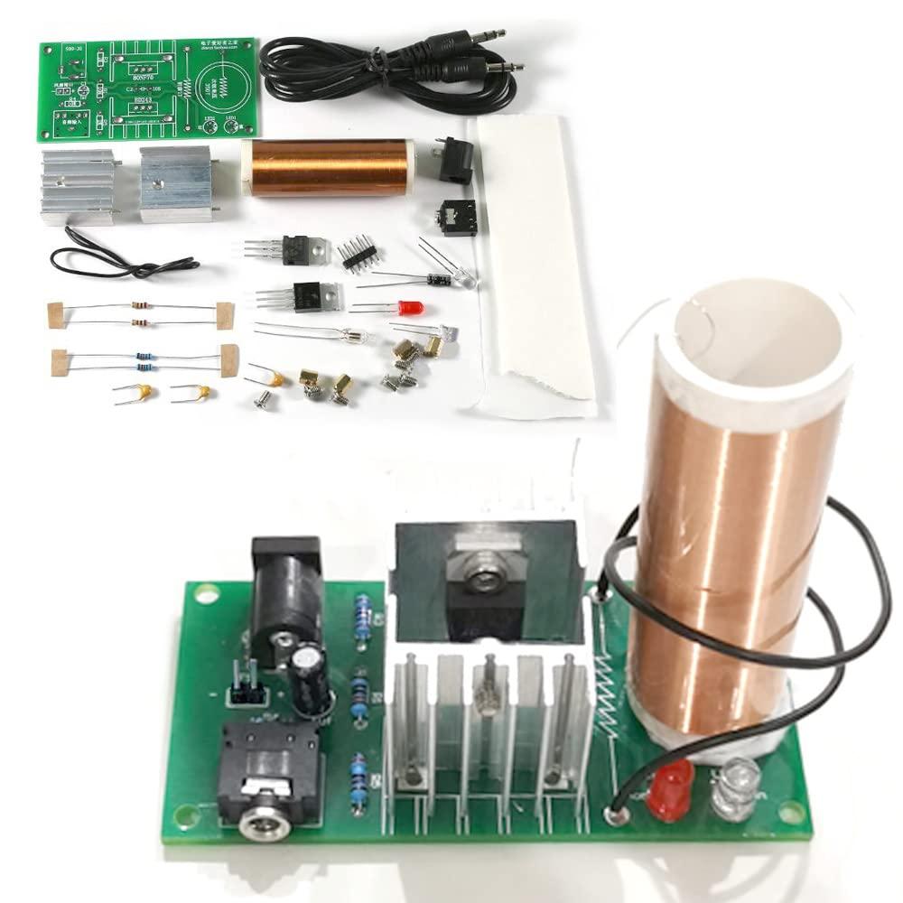 ISolderStore DIY Mini Tesla Coil Kit 15W Electronic DIY Kits Mini Music Tesla Coil Plasma Speaker Soldering Practice Kit DIY Soldering Project for Teens Kids Adults Thanksgiving Xmas Gift