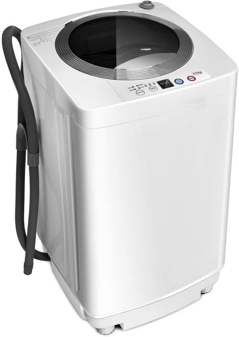 GiantexPortable Washing Machine, Full Automatic Washer and Dryer Combo, with Built-in Pump Drain 8 LBS Capacity Compact Laundry Washer Spin Dryer for Apartment RV Dorm