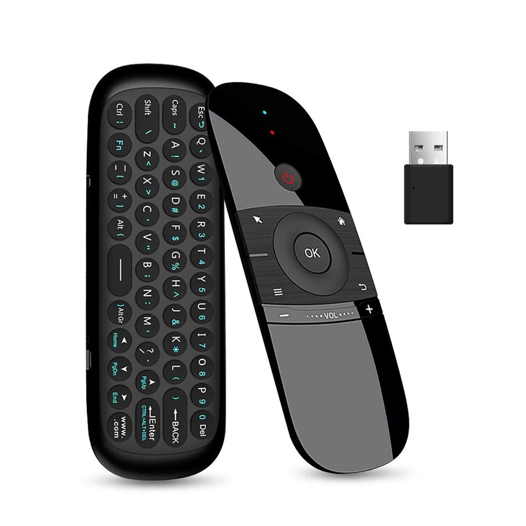 WeChipW1 Universal TV Remote Air Mouse, Wireless Keyboard Fly Mouse 2.4GHz Connection Air Remote Keyboard Mouse for Android TV Box/PC/Smart TV/Projector/HTPC/All-in-one PC/TV (w1)