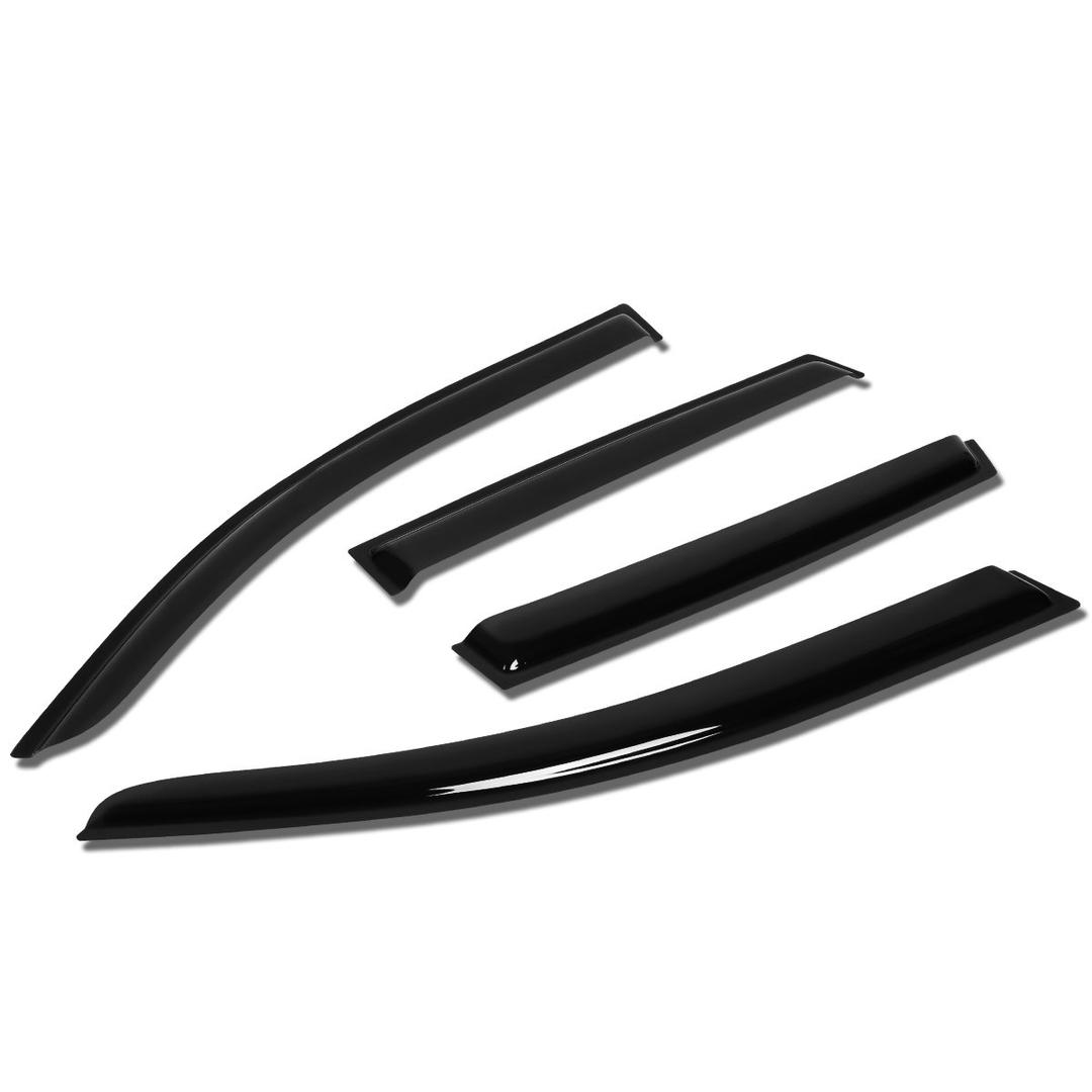 DNA MOTORING WVS-T2-0094 Vent Window Visor Deflector Rain/Sun Guard (4pcs, Dark Smoke), 1 Pack