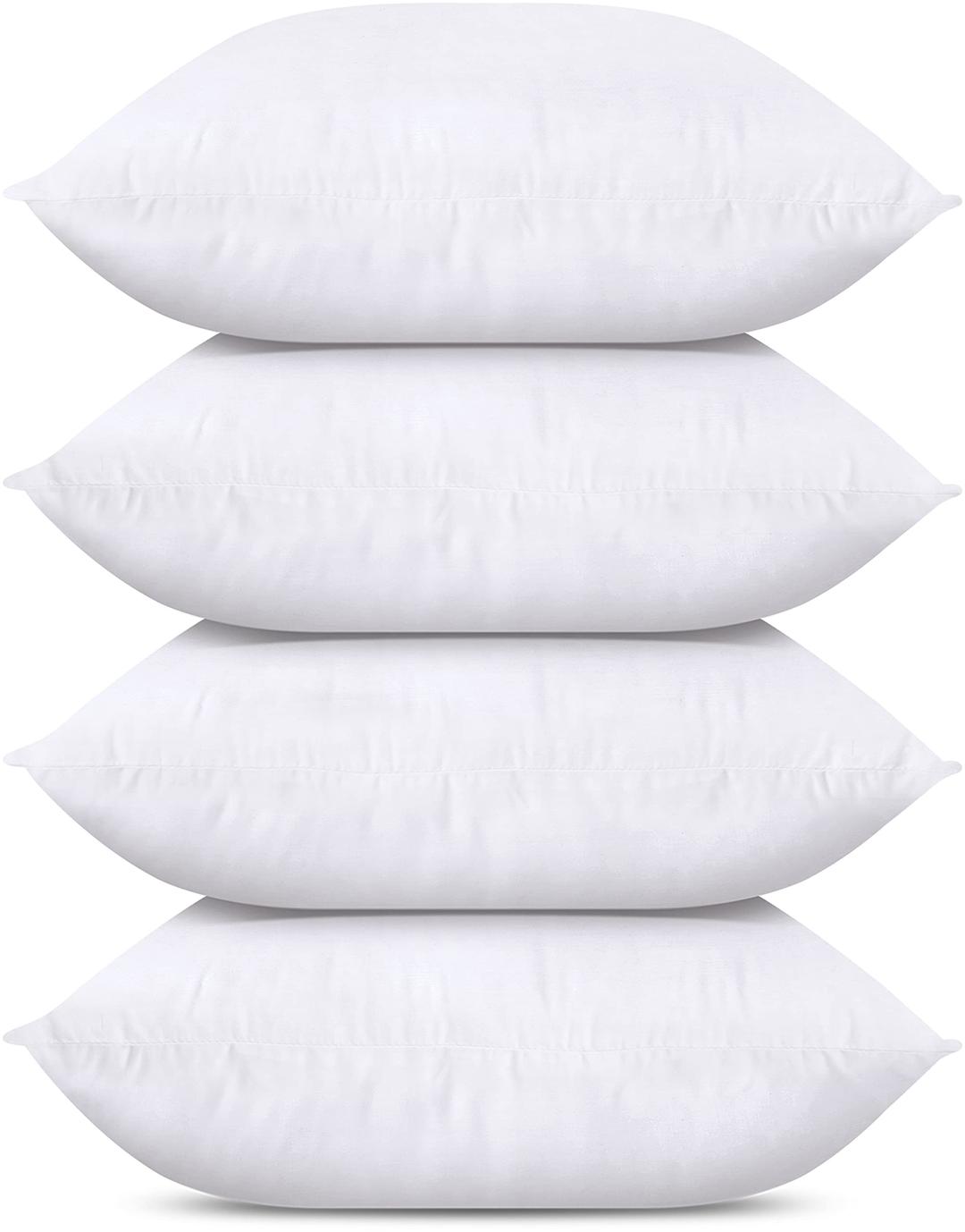 Utopia BeddingThrow Pillows (Set of 4, White), 20 x 20 Inches Pillows for Sofa, Bed and Couch Decorative Stuffer Pillows