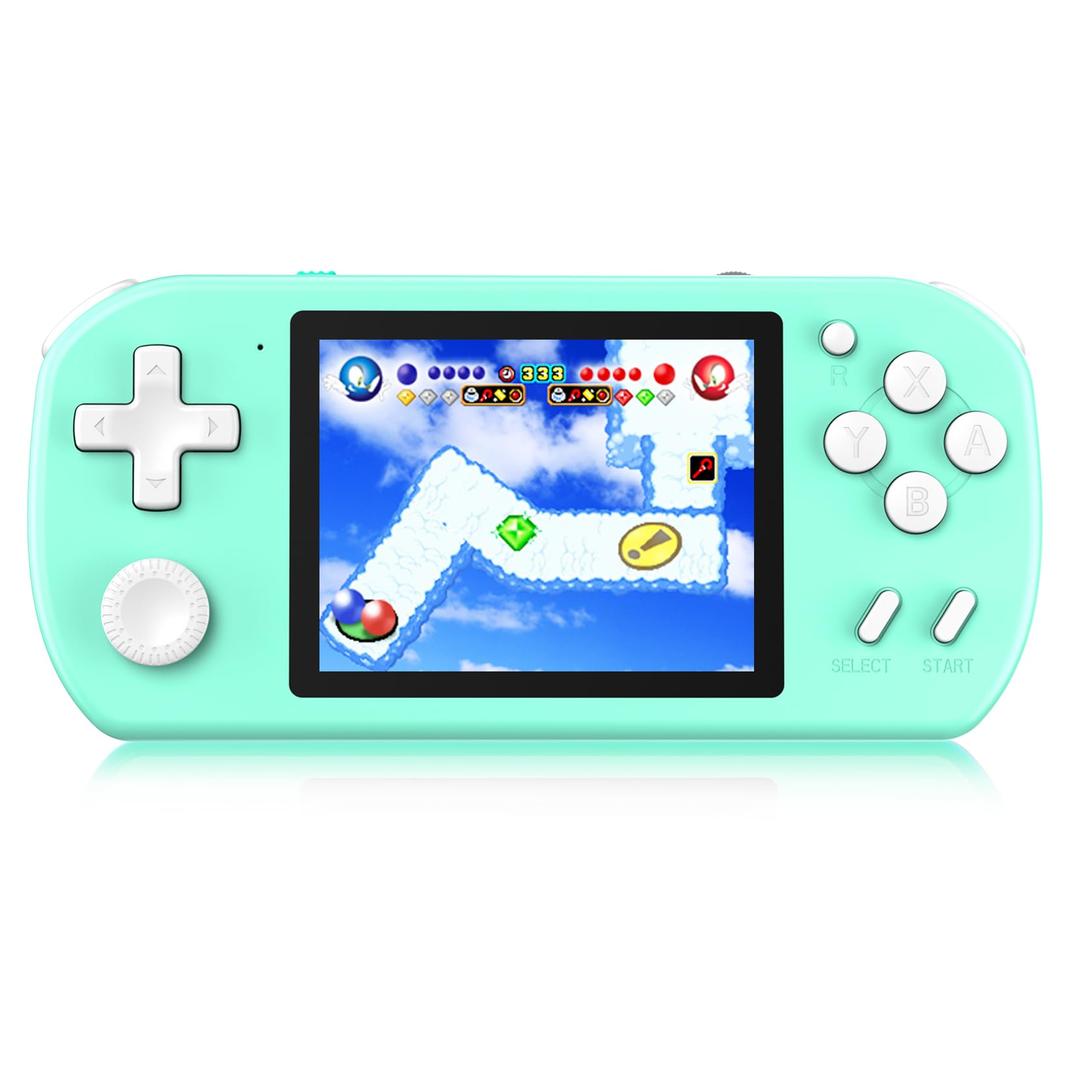 Handheld Game Console for Kids Preloaded 218 Retro Video Games, Portable Gaming Player with Rechargeable Battery 3.0" LCD Screen, Mini Arcade Electronic Toy Gifts for Boys Girls, Cyan