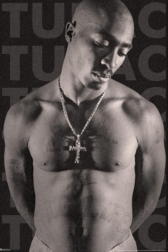 Tupac Posters 2Pac Poster Shirtless Photo with Tattoos 90s Hip Hop Rapper Posters For Room Aesthetic Mid 90s 2Pac Memorabilia Rap Posters Merchandise Merch Cool Wall Decor Art Print Poster 24x36