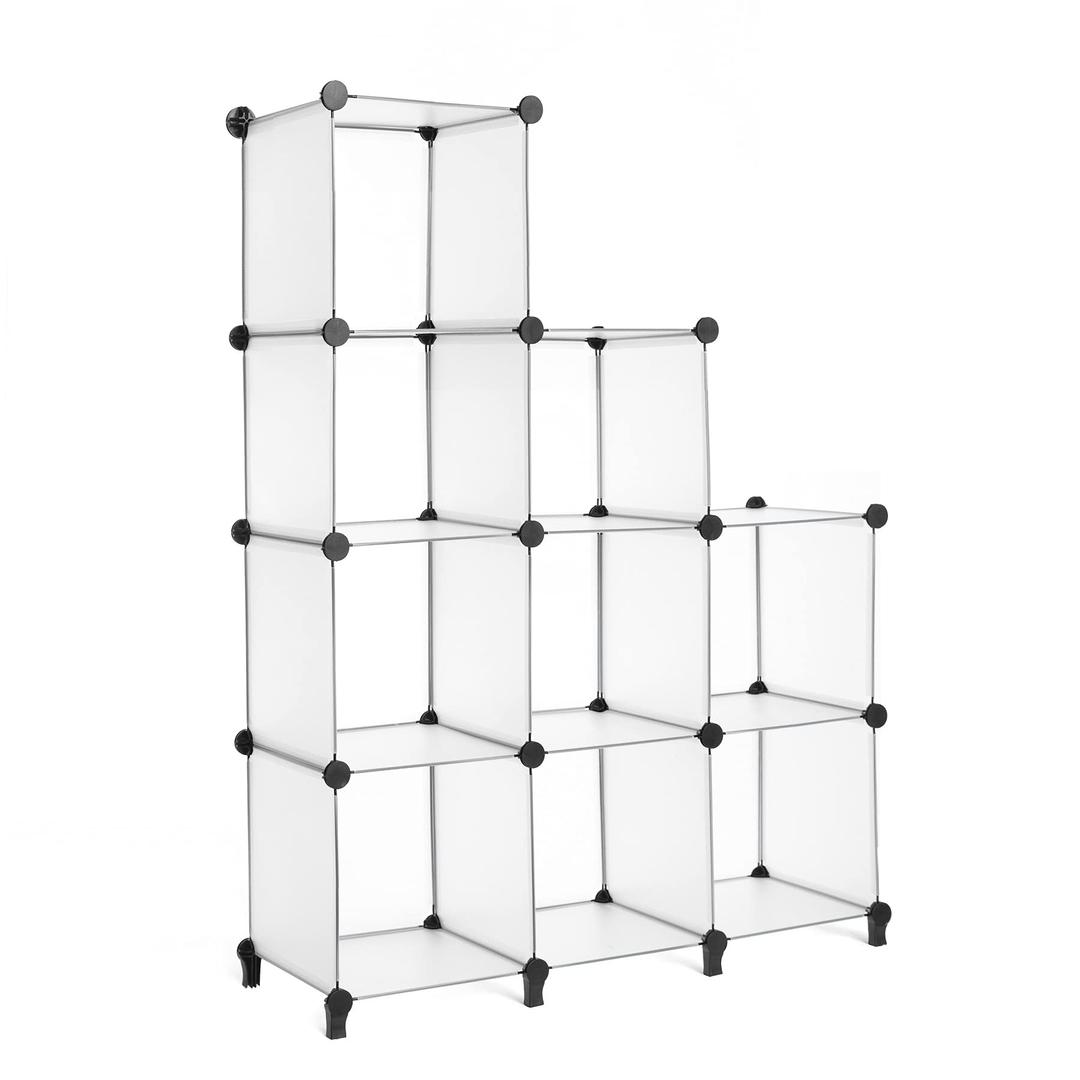 AWTATOS Cube Storage Organizer Closet Shelf Storage Organization Modular 9 Cube DIY Plastic Square Bookcase Bookshelf Clothes Shelving Rack for Home, Bedroom, Living Room, Office, White