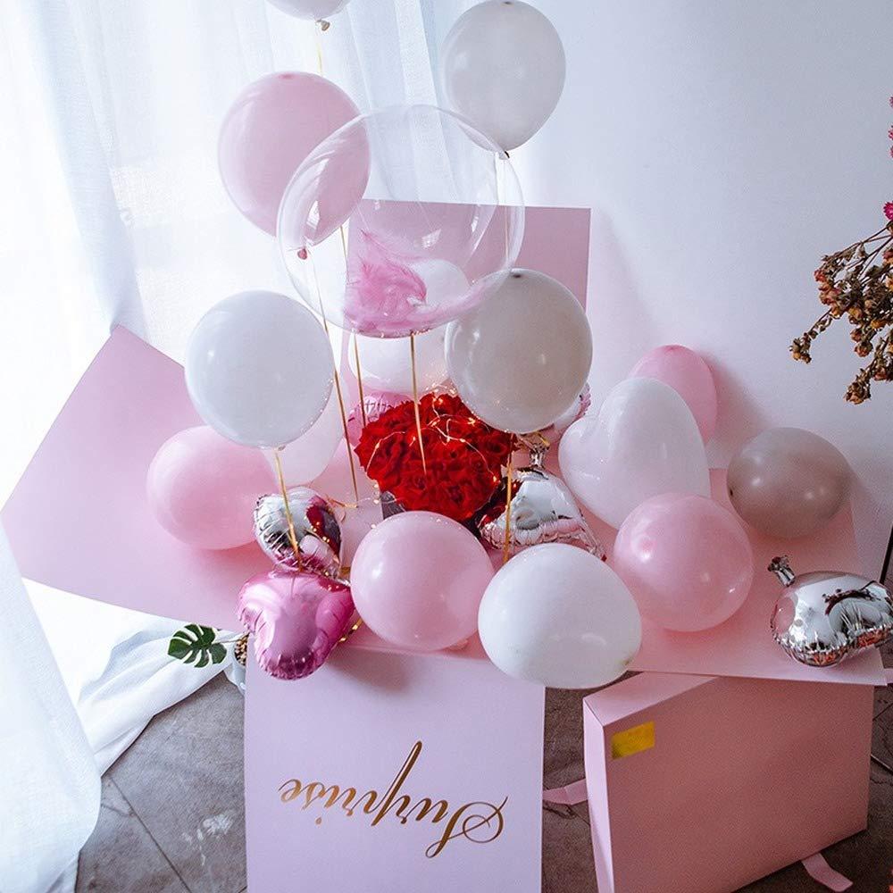 Birthday  Surprise   Box  for Women Explosion Gift  Box  Balloon  Box  - 19x19x19 inches for Marriage Proposal Birthday Party Christmas Any  Surprise  Event Available (Pink  box  + Balloons)