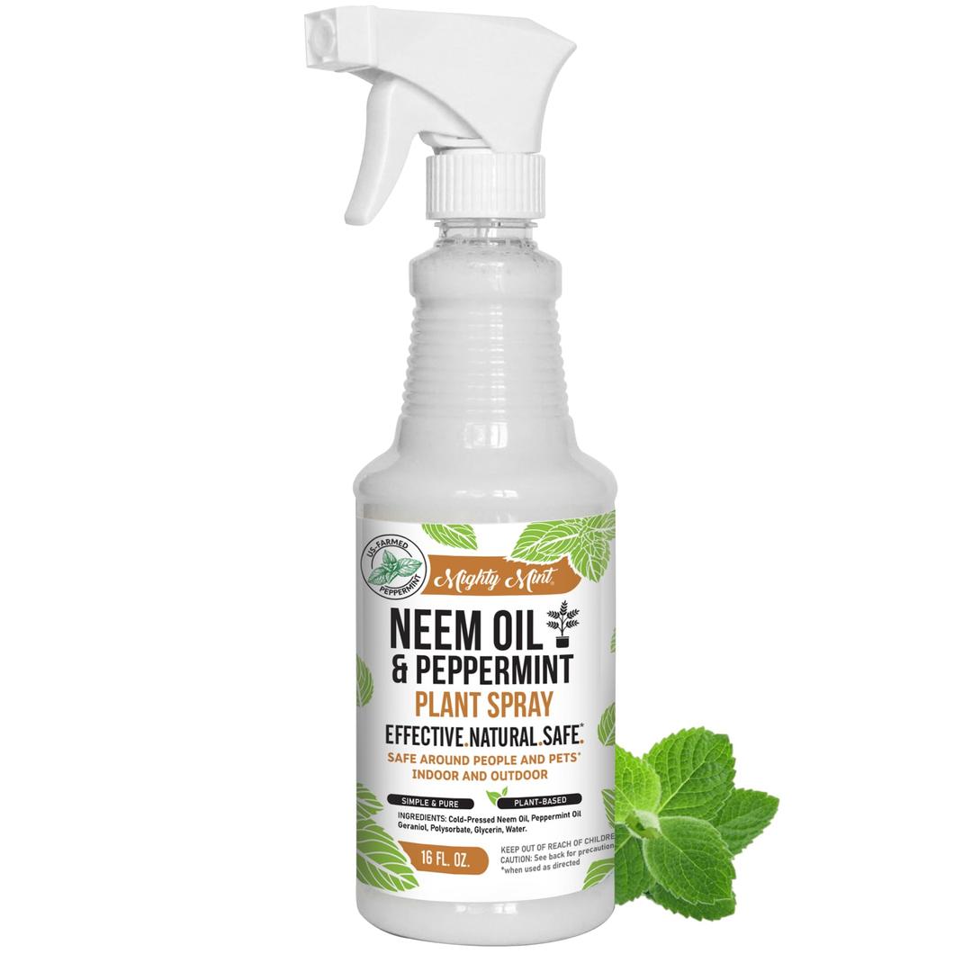 Mighty Mint Neem Oil & Peppermint Cold-Pressed, Natural Plant Spray, 16oz