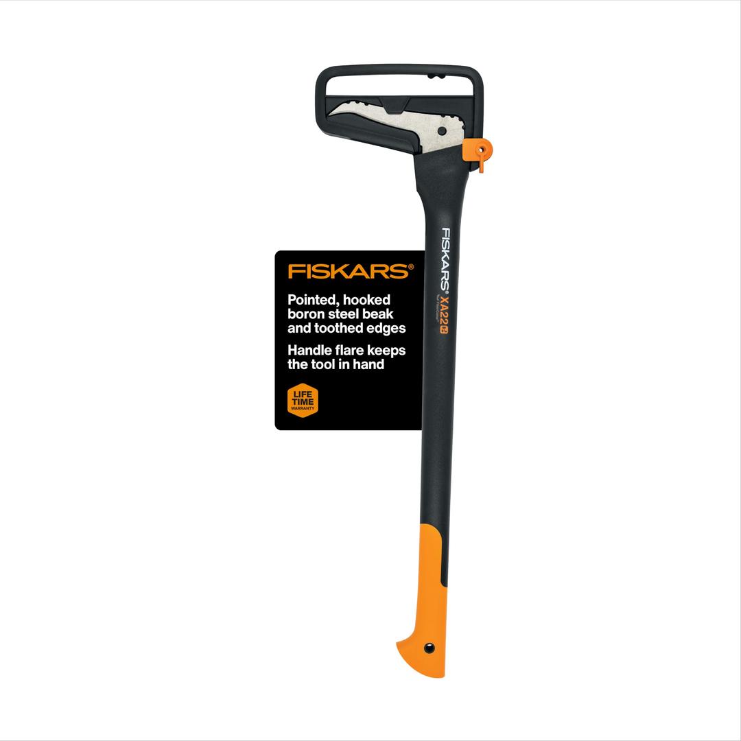 Fiskars 28" Hookaroon Saves Your Back - Lift, Drag, & Load Heavy Rounds of Firewood and Split Wood - Sharp and Lightweight Pick Tool for Logs - Pickaroon Logging Tool - Forestry Tools