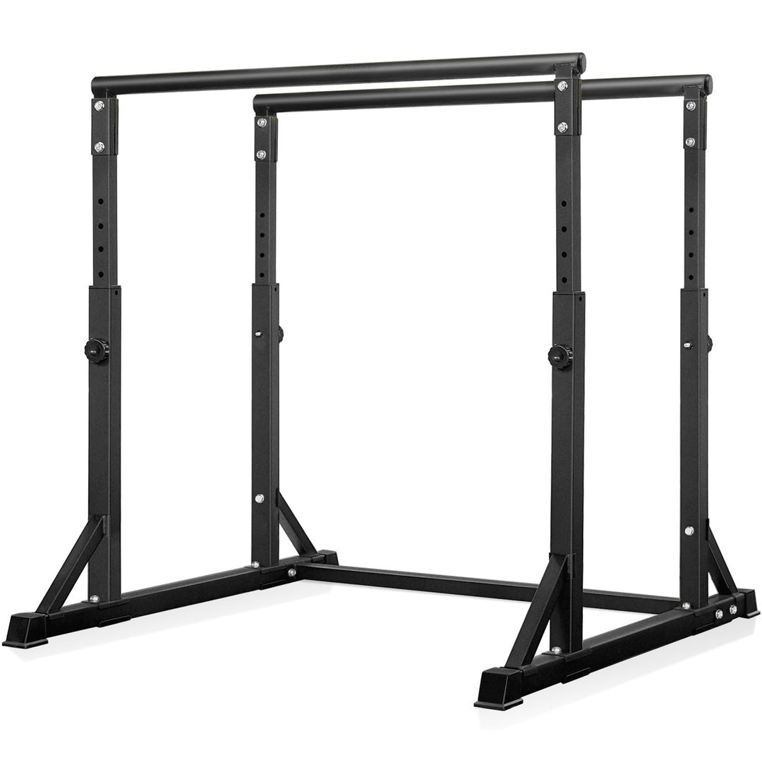 Bongkim Dip Bar, Heavy Duty Dip Station with 7 Height Levels, 800lbs Adjustable Parallel Bars for Tricep Dips Pull-Ups L-Sits Calisthenics Exercises Strength Training for Home Gym Outdoor