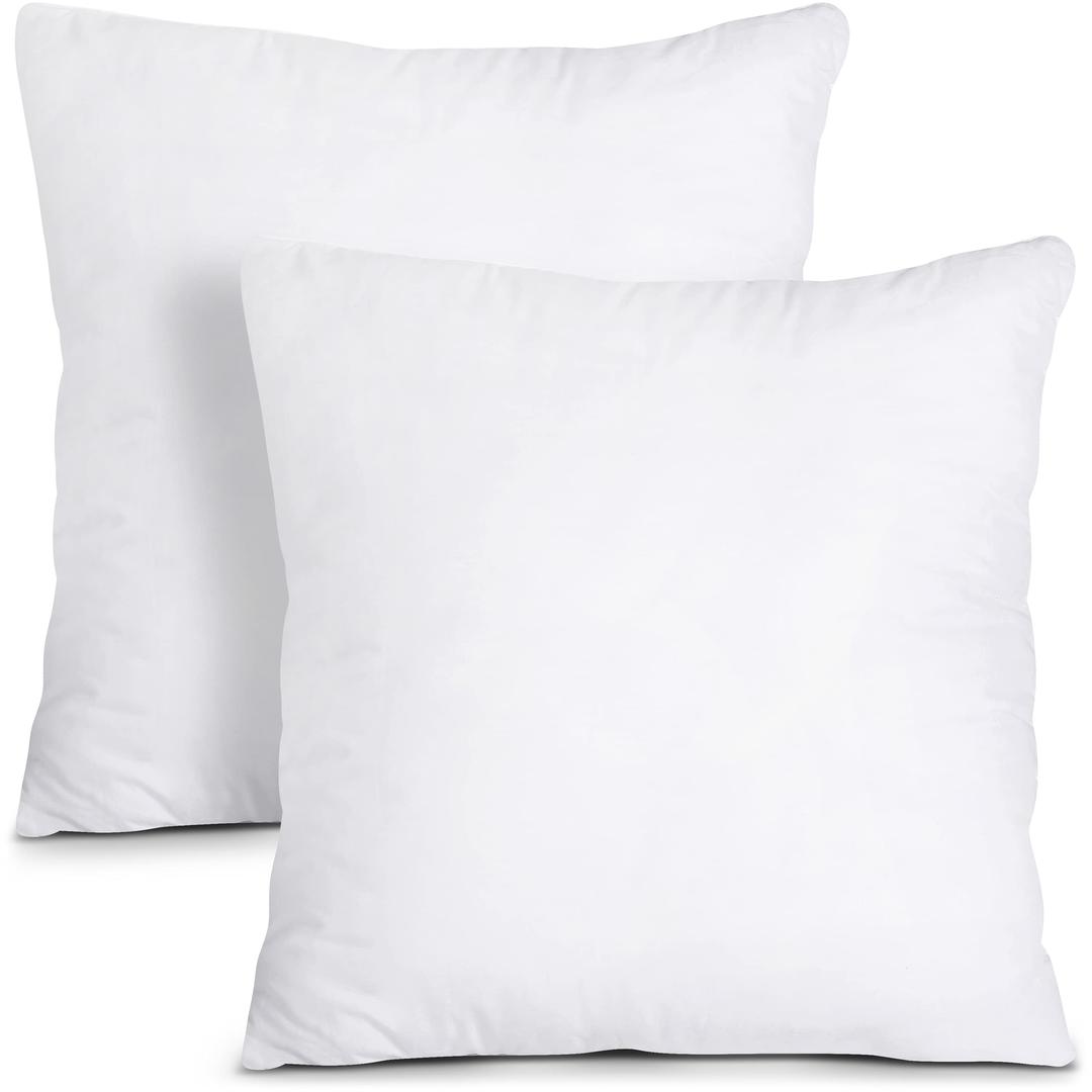 Utopia BeddingThrow Pillows Insert (Pack of 2, White) - 16 x 16 Inches Bed and Couch Pillows - Indoor Decorative Pillows