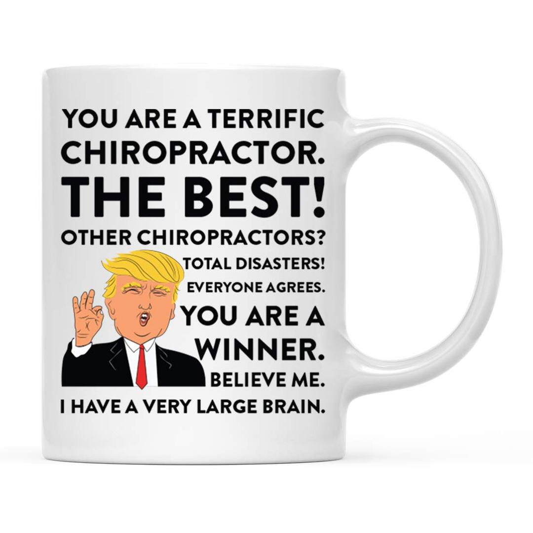 Andaz Press Funny President Donald Trump 11oz. Coffee Mug Gag Gift, Terrific Chiropractor, 1-Pack, Ceramic Christmas Birthday Drinking Cup Republican Democrat Political Satire