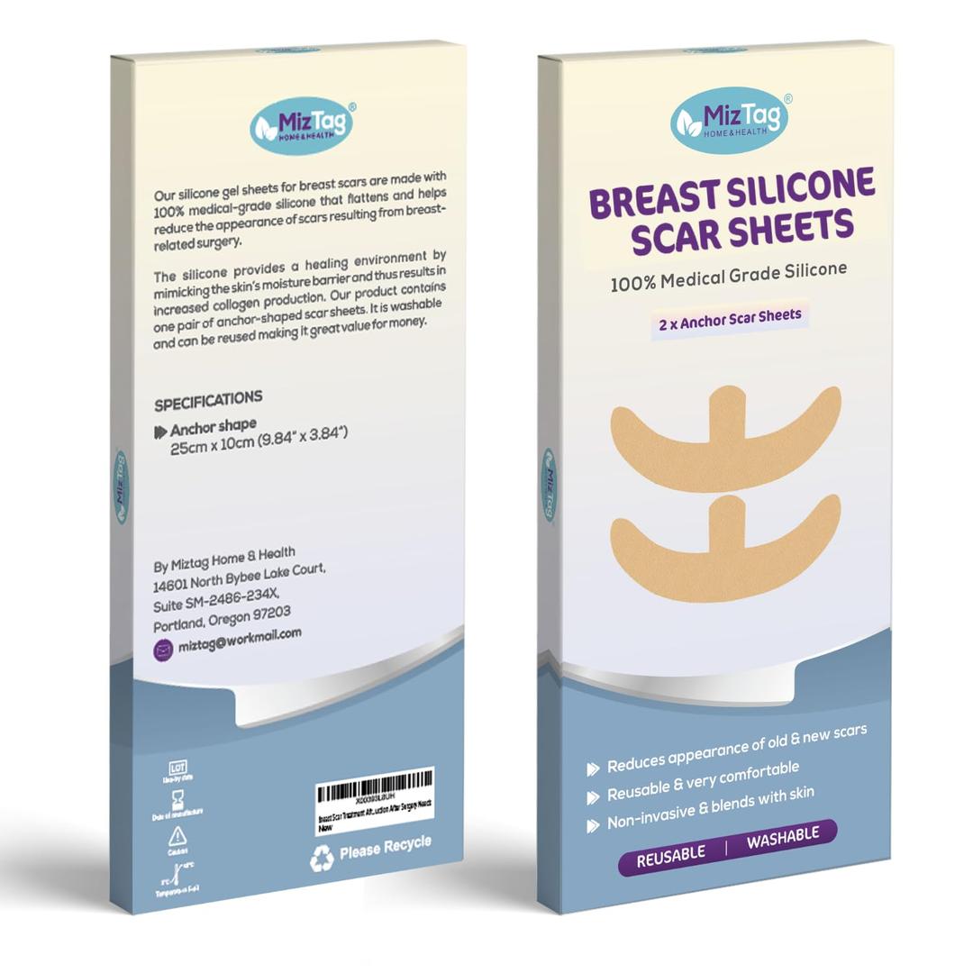 Breast Augmentation Post Surgery Supplies- Silicone Scar Sheets for Breast Surgical Scars-Breast Reduction Recovery Supplies After Surgery Needs- Comfortable Under Post Op Bra