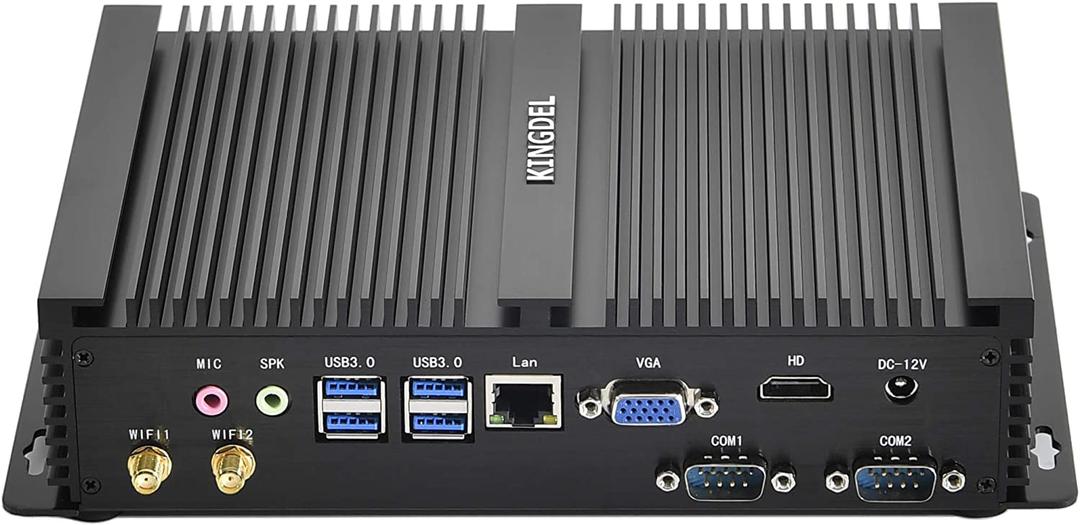 KINGDEL Mini Desktop Computer, Fanless Mini PC with i7 11th Gen. Up to 4.7GHz CPU, 32GB RAM, 1TB NVMe SSD, 4K 4096x2304, 2xCOM RS232, Full Metal Case, W-11 Pro