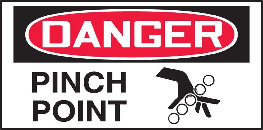 Accuform"Danger Pinch Point" Adhesive Vinyl Safety Label, Pack of 10, 1.5" x 3", Red/Black on White, LEQM009VSP