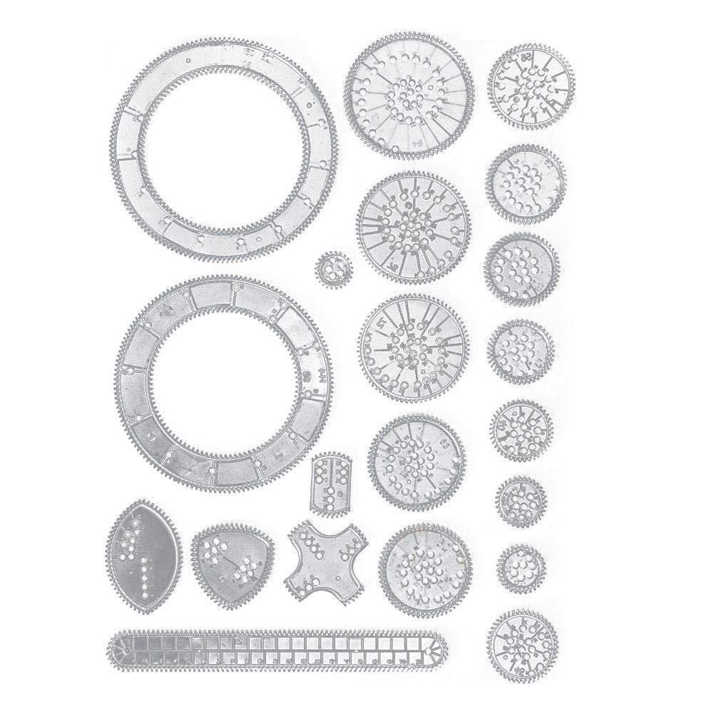 22 Pcs Multi-Function Transparent Plastic Drawing Toys Ruler Variety Flower Rulers Set Spiral Drawing Curved Stencils Geometric Template Set for Kids Painting