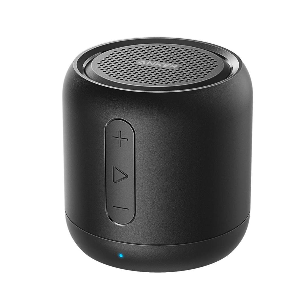 SoundcoreAnker Mini, Super-Portable Bluetooth Speaker with FM Radio, 15-Hour Playtime, 66 ft Bluetooth Range, Enhanced Bass, Noise-Cancelling Microphone - Black