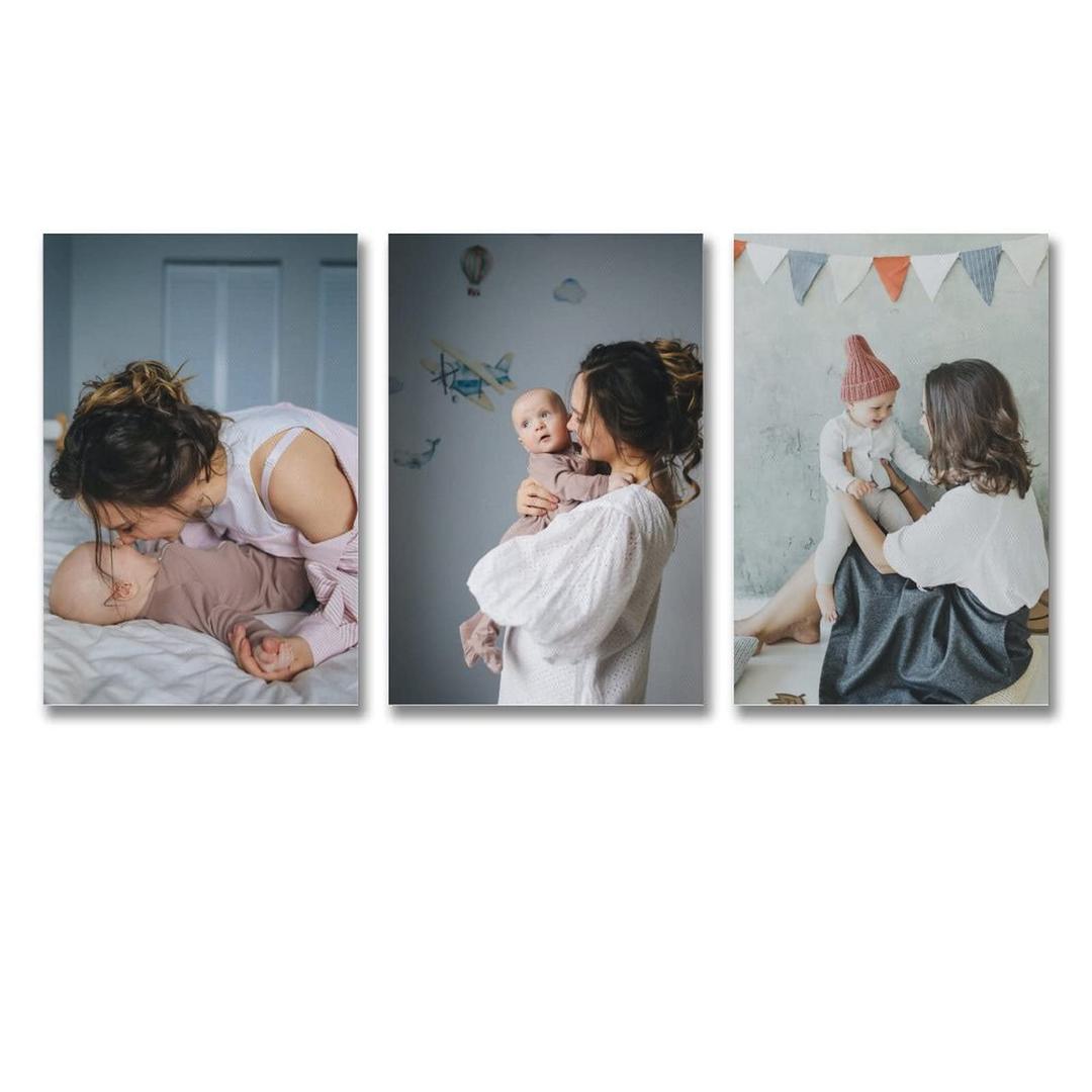 3 Panel 4 Panel Wall Art Set Custom Poster Print Custom Canvas Prints With Your Photos Custom Wall Art for Bedroom, Living Room, Wedding Baby Pet Family (3 Panel)