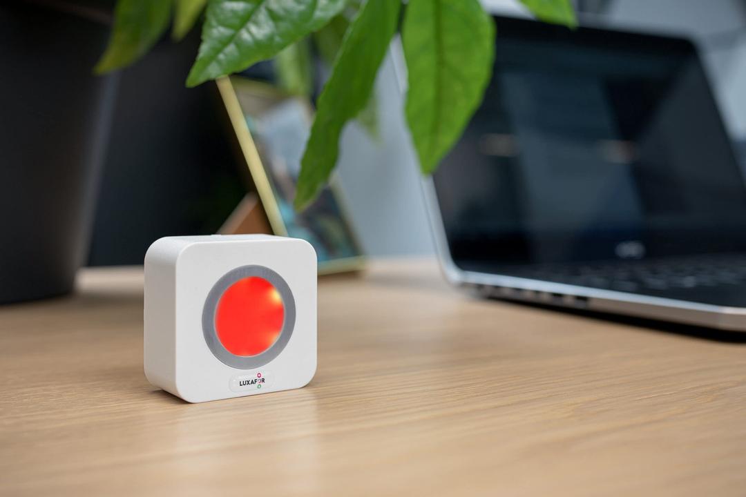 LUXAFOR Cube - Standalone LED Availability Indicator Displays Meeting Room Availability, Busy Light, Do Not Disturb Light - Status Indicator