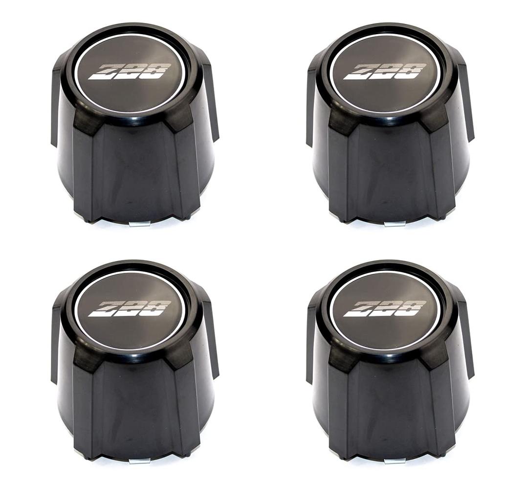 Black Wheel Center Caps Set of 4 Replacements for 1982-1992 Chevrolet Camaro Z28 15 inch 5 Star Aluminum Wheels