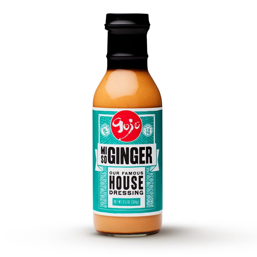 Gojo Hibachi Miso Ginger Dressing & Sauce I The Original Gojo Japanese Steakhouse Salad Dressing, Dress Up Salads, Dip Fresh Veggies & Marinate Meats, Create Quick Asian Food Dishes at Home | 12oz Miso Ginger (Single)