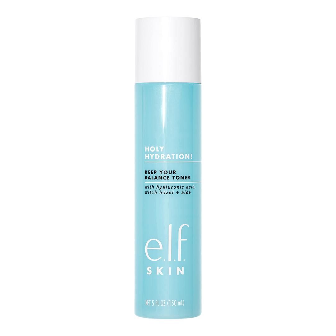 e.l.f.Keep Your Balance Toner, Gentle, Refreshing, Removes Makeup & Impurities, Hydrates, Cleanses, Soothes, Infused with Hyaluronic Acid, Witch Hazel and Aloe, 5.07 Fl Oz