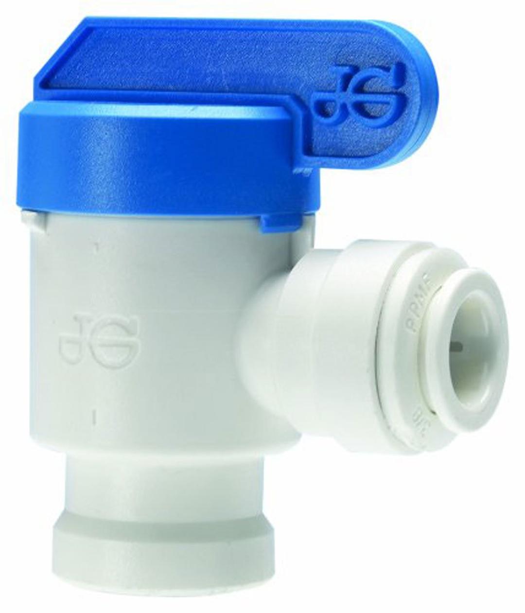 John Guest3/8 Inch O.D. Tube Size x 1/4 Inch NPTF Speedfit to Female Shut Off Valve, Push to Connect Plastic Plumbing Fitting, PPSV501222WP