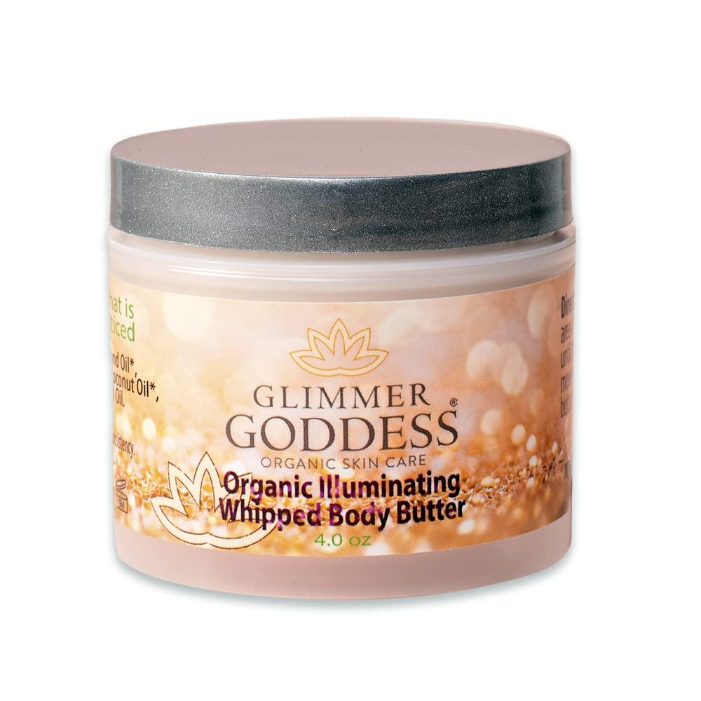 GLIMMER GODDESSOrganic Whipped Body Butter - Super Level 3 Gold Shimmer - Moisturizing & Nourishing Skincare with Natural Ingredients - Luxurious Glow & Hydration for All Skin Types - 4.0 oz