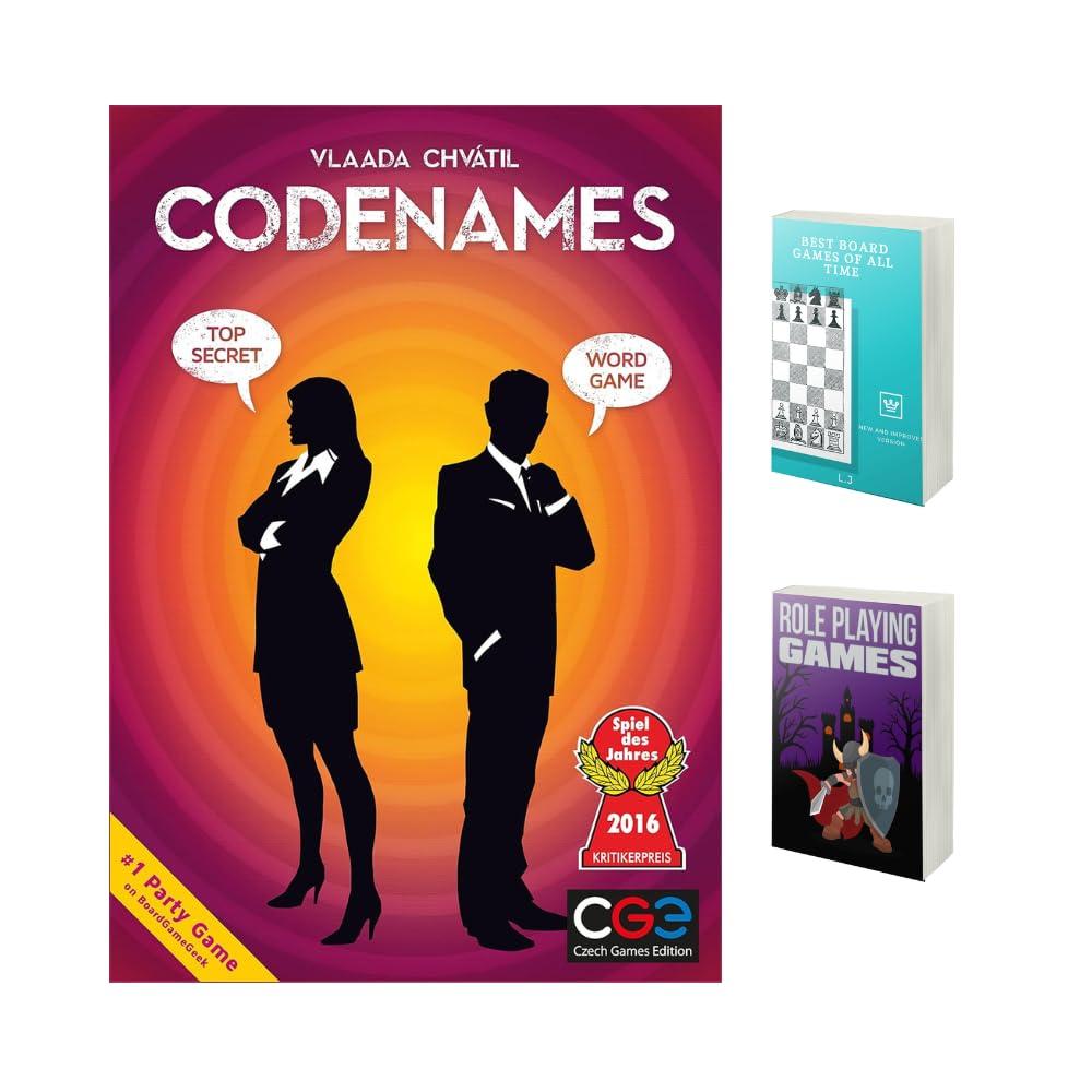 Codenames Game, Updated, English, Cool Party Card Games, Teens, Boys, Girls, Couples, Fun Gift, Two To Eight Plus Players, Combo, Bundle, Two E Books