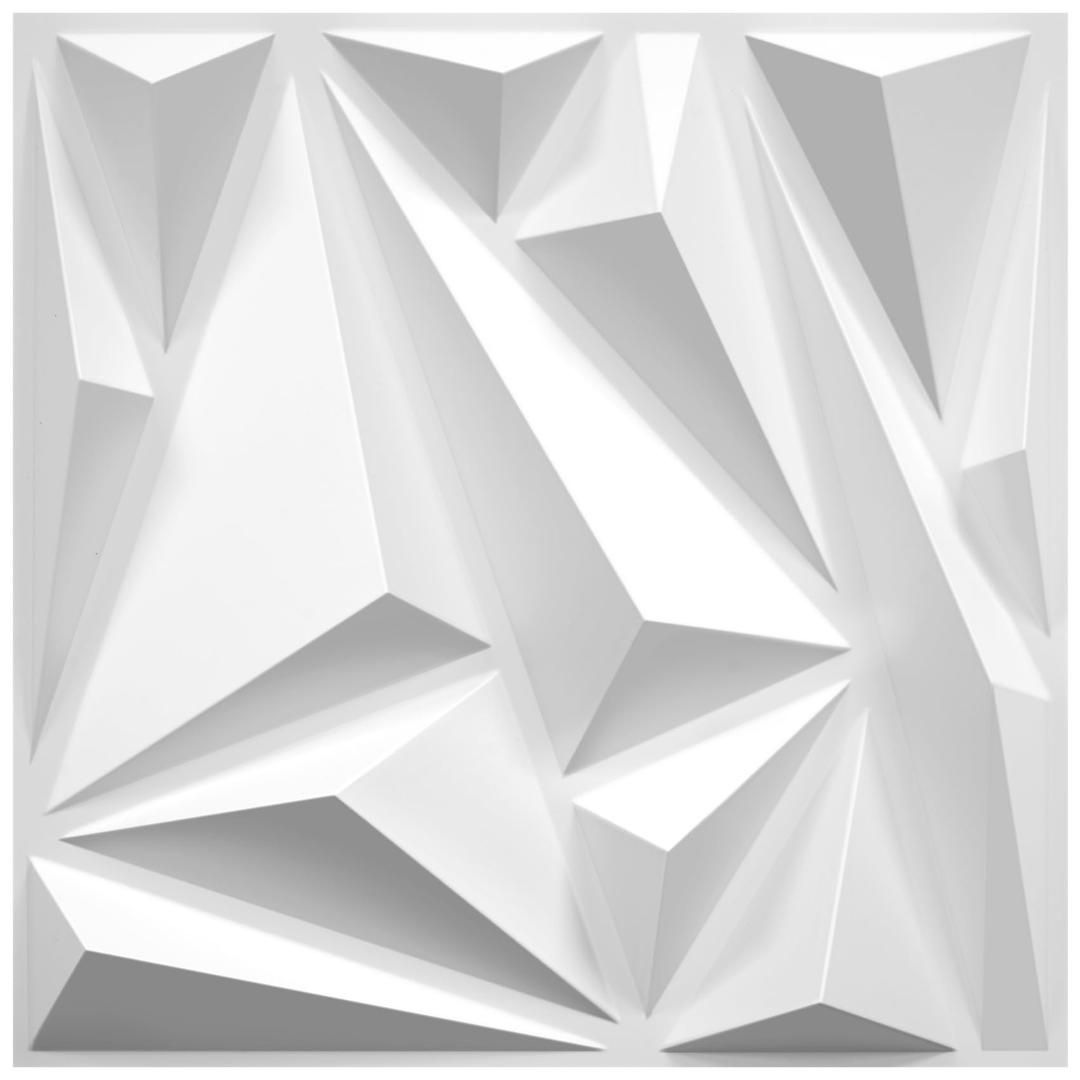 STICKGOO 33 Pack 3D Wall Panels for Interior Wall Decor, Modern Diamond Wall Panels, 12''x12'' White Accent Wall Covering Panels for Gaming Room Bedroom TV Background