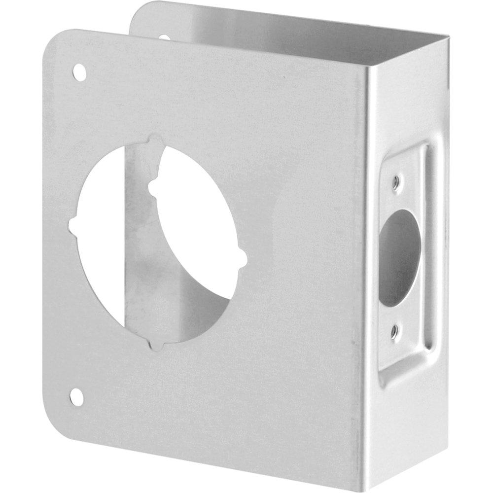 Prime-Line U 9553 Stainless Steel Lock and Door Reinforcement Plate for 1-3/4 In. Thick Doors, Stainless Steel Finish (Single Pack)