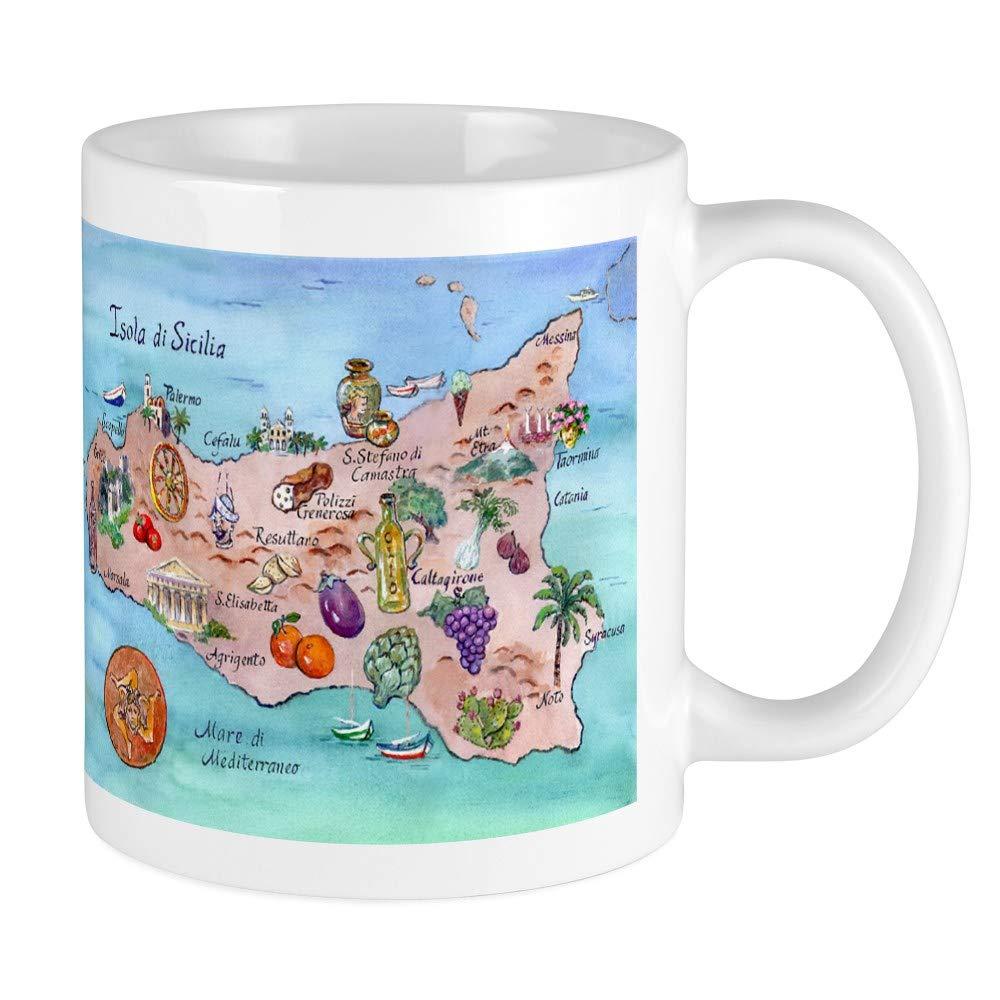 CafePressMap Of Sicily Mug 11 oz (325 ml) Ceramic Coffee Mug