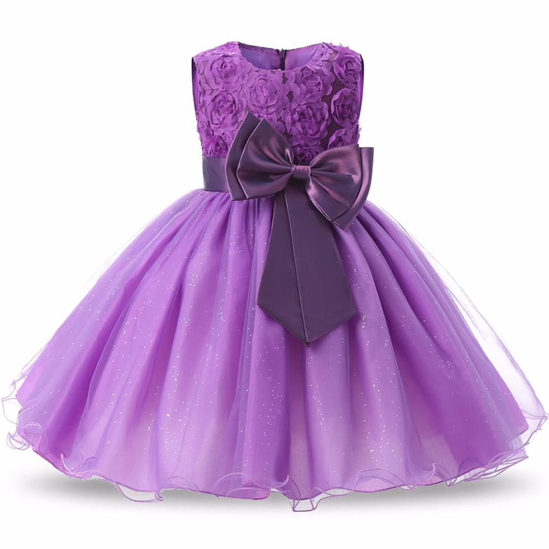 Discoball Girl Dress Princess Party Clothing Holiday Girls Dresses, 3D Rose Flower, Bow Sequins Tulle Dress Up for Kids