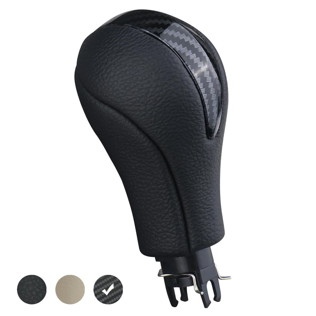 APPERFiT Gear Shift Knob for Automatic Transmission Gear Shifter 34910-JK03A 34910-1LA6C Compatible with Infiniti EX35 FX35 FX50 G25 G35 G37 Q60 QX50 QX56 QX70 Black & Carbon Fiber