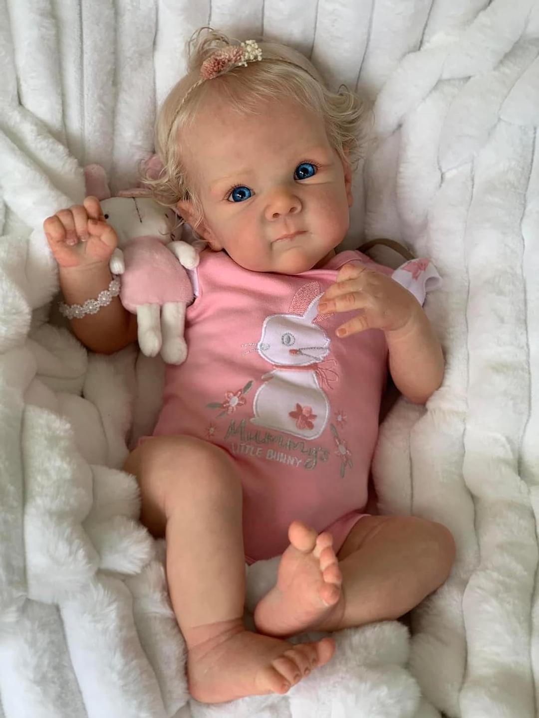 RXDOLL Realistic Reborn Baby Dolls Silicone Full Body Girl 18 Inch Lifelike Baby Dolls That Look Real Life Newborn Infant Baby Doll Anatomically Correct Toy Xmas Gifts