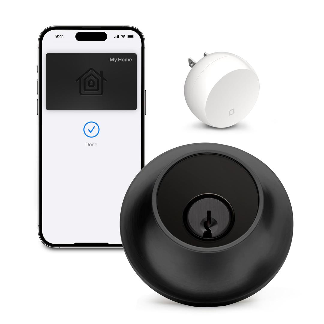 Level Lock+ (Wi-Fi) Smart Lock - World's Smallest Smart Lock Plus Apple Home Keys - Lock/Unlock from Anywhere - Level App for iOS & Android - Works with Apple Home, Alexa, Google Home (Matte Black)