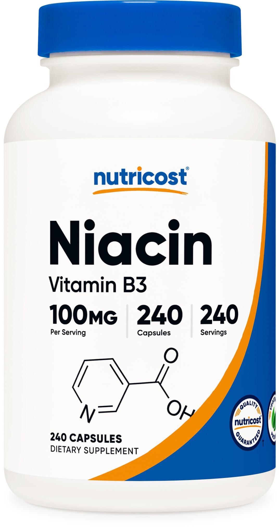 Nutricost Niacin (Vitamin B3) 100mg, 240 Capsules - with Flushing, Non-GMO, Gluten Free