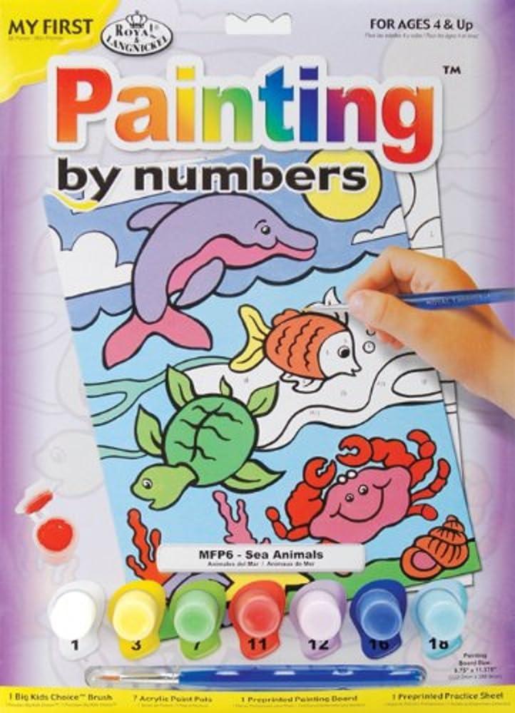 Royal Brush MFP-6 My First Paint by Number Kit, 8.75 by 11.375-Inch, Sea Animals